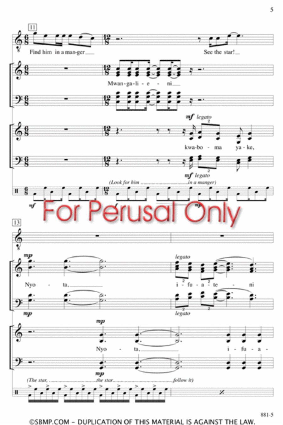 Alleluyah Sasa - SATB divisi Octavo Divisi scores gallery preview page 5
