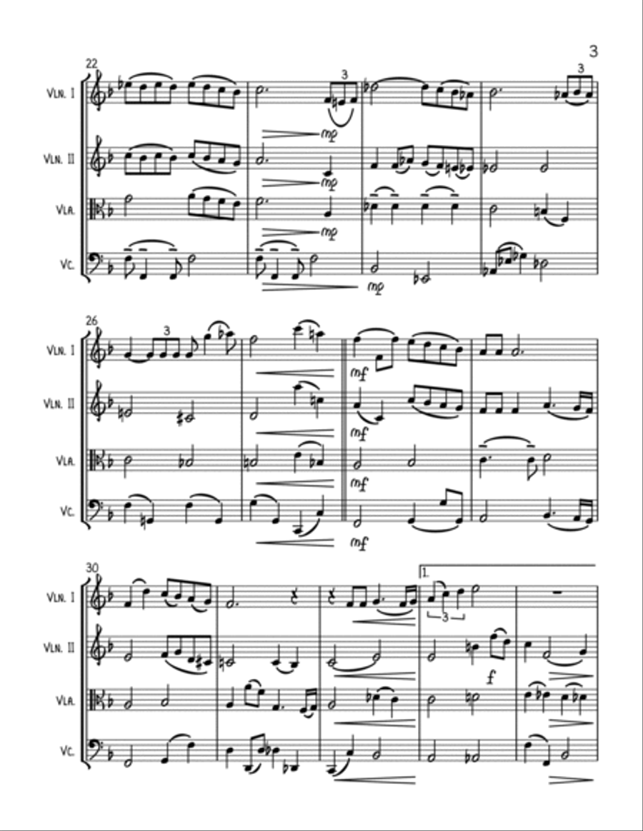 The Christmas Song (chestnuts Roasting On An Open Fire) String Quartet scores gallery preview page 3
