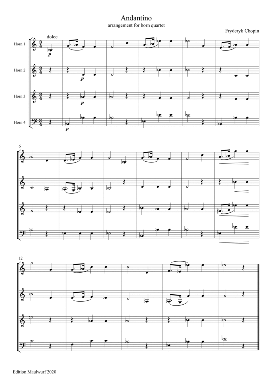 Andantino Andantino Brass Quartet scores gallery preview page 1