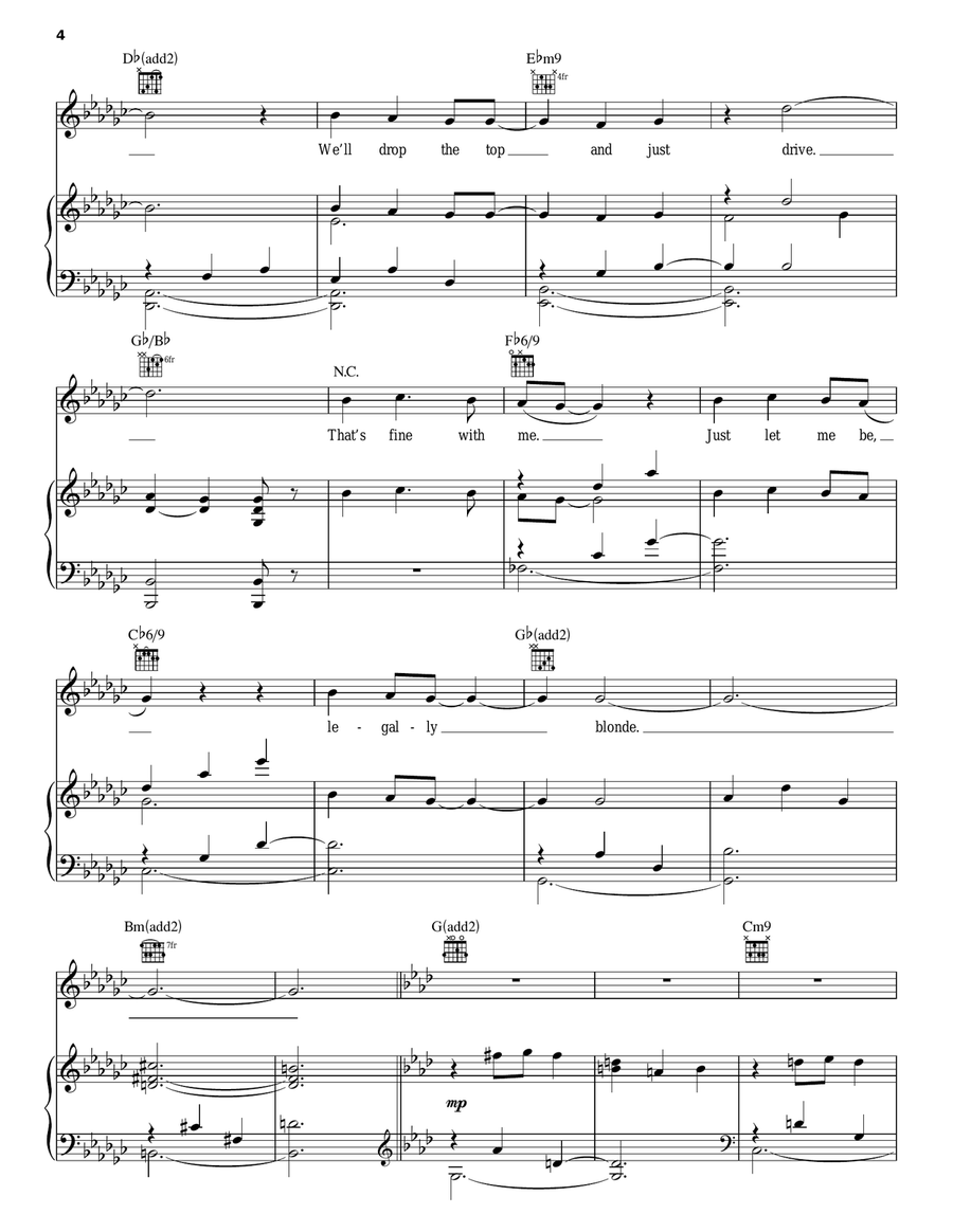 Legally Blonde Legally Blonde Piano, Vocal, Guitar scores gallery preview page 4