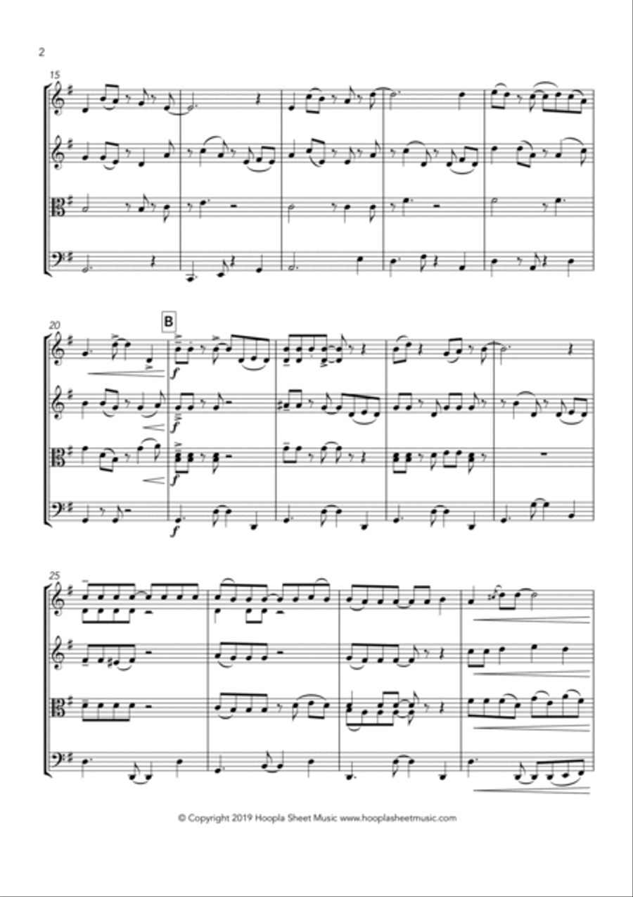 Jingle Bells Salsa String Quartet scores gallery preview page 2