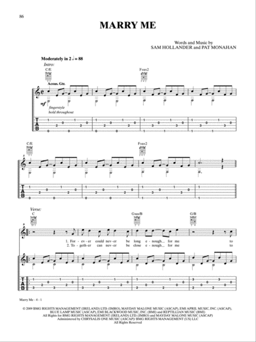 Marry Me Electric Guitar scores gallery preview page 1