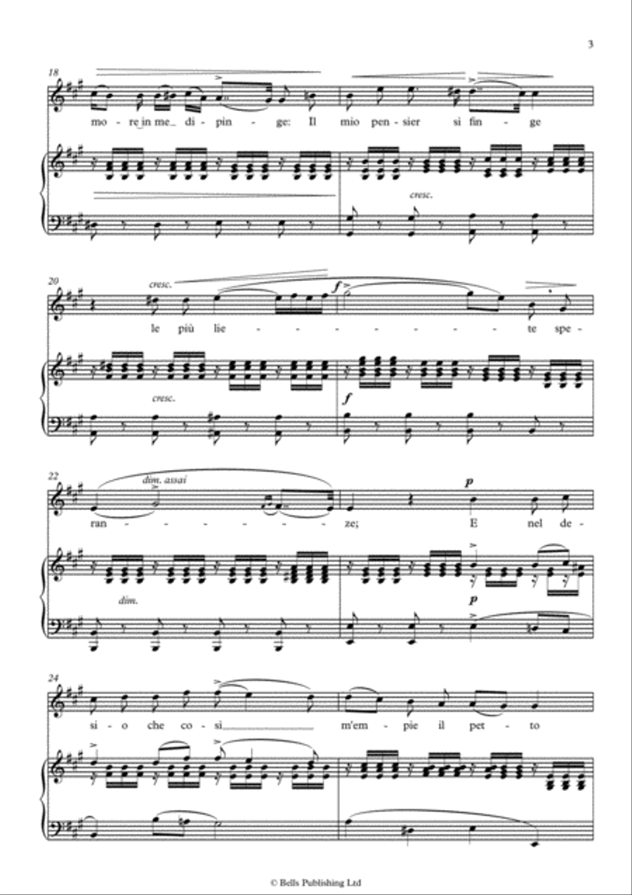O del mio dolce ardor (F-sharp minor) Voice Solo scores gallery preview page 3
