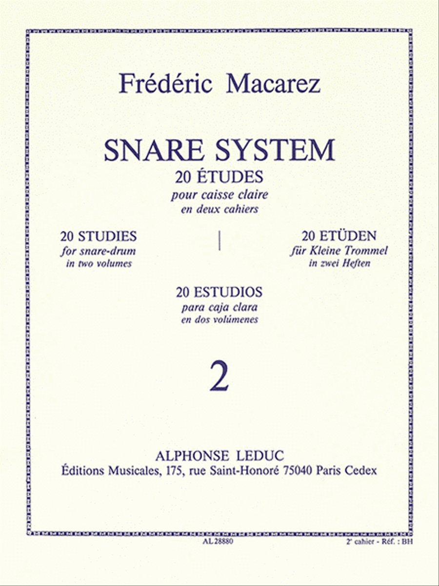 Snare System, 20 Studies For Snare Drum (volume 2)