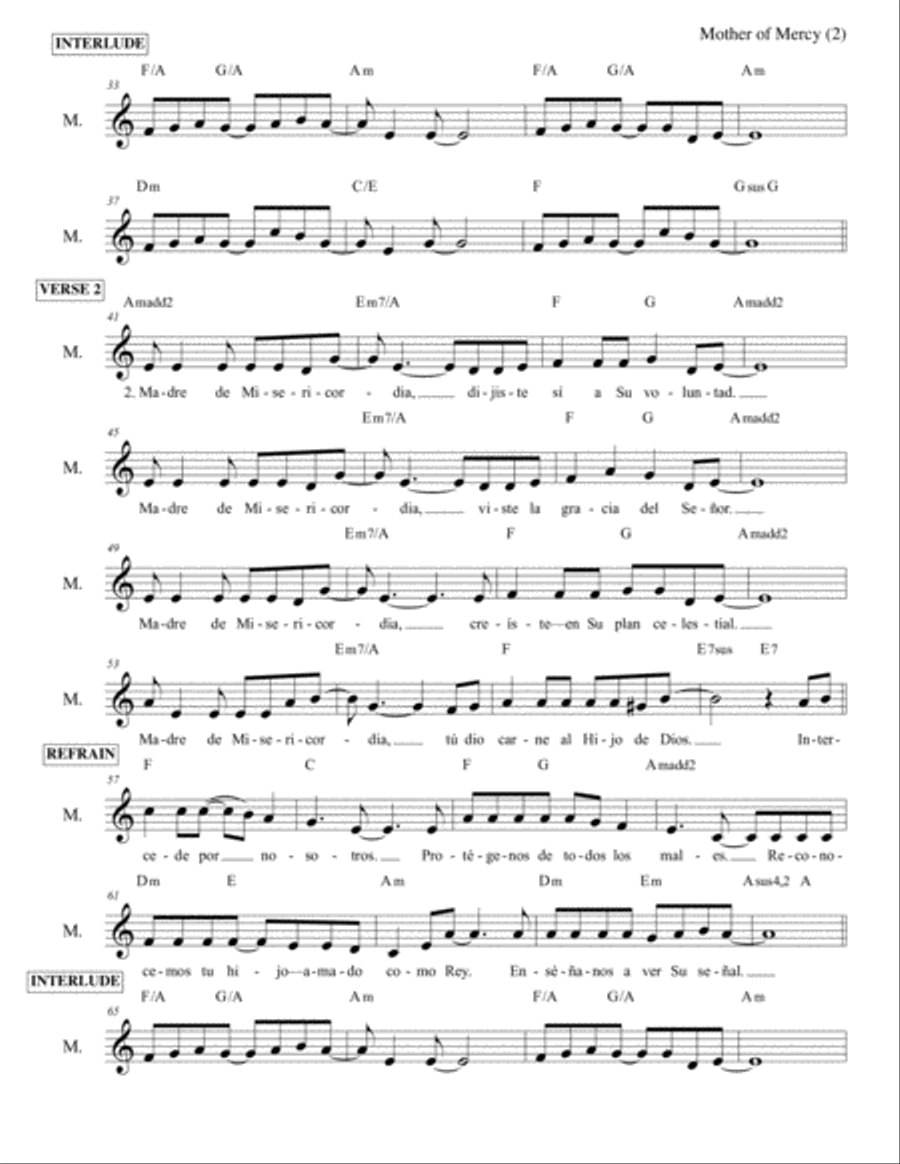 Mother of Mercy Voice scores gallery preview page 2