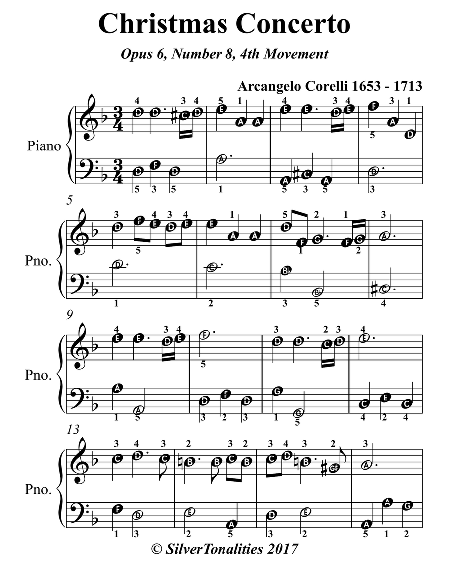 Christmas Concerto Opus 6 Number 8 4th Movement Easy Piano Sheet Music Piano Method scores gallery preview page 2
