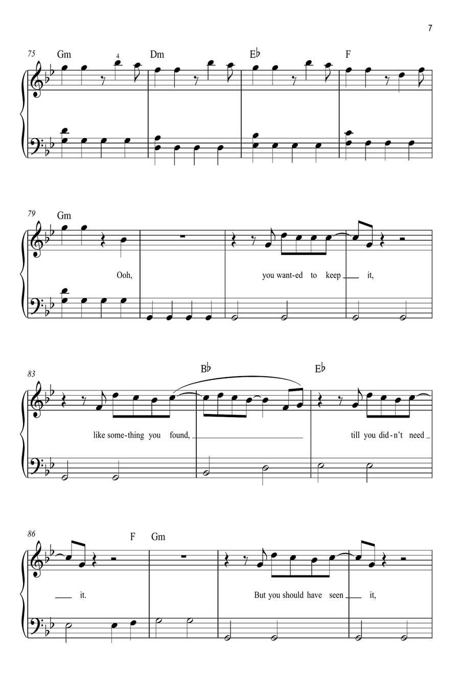 L'AMOUR DE MA VIE Easy Piano scores gallery preview page 7