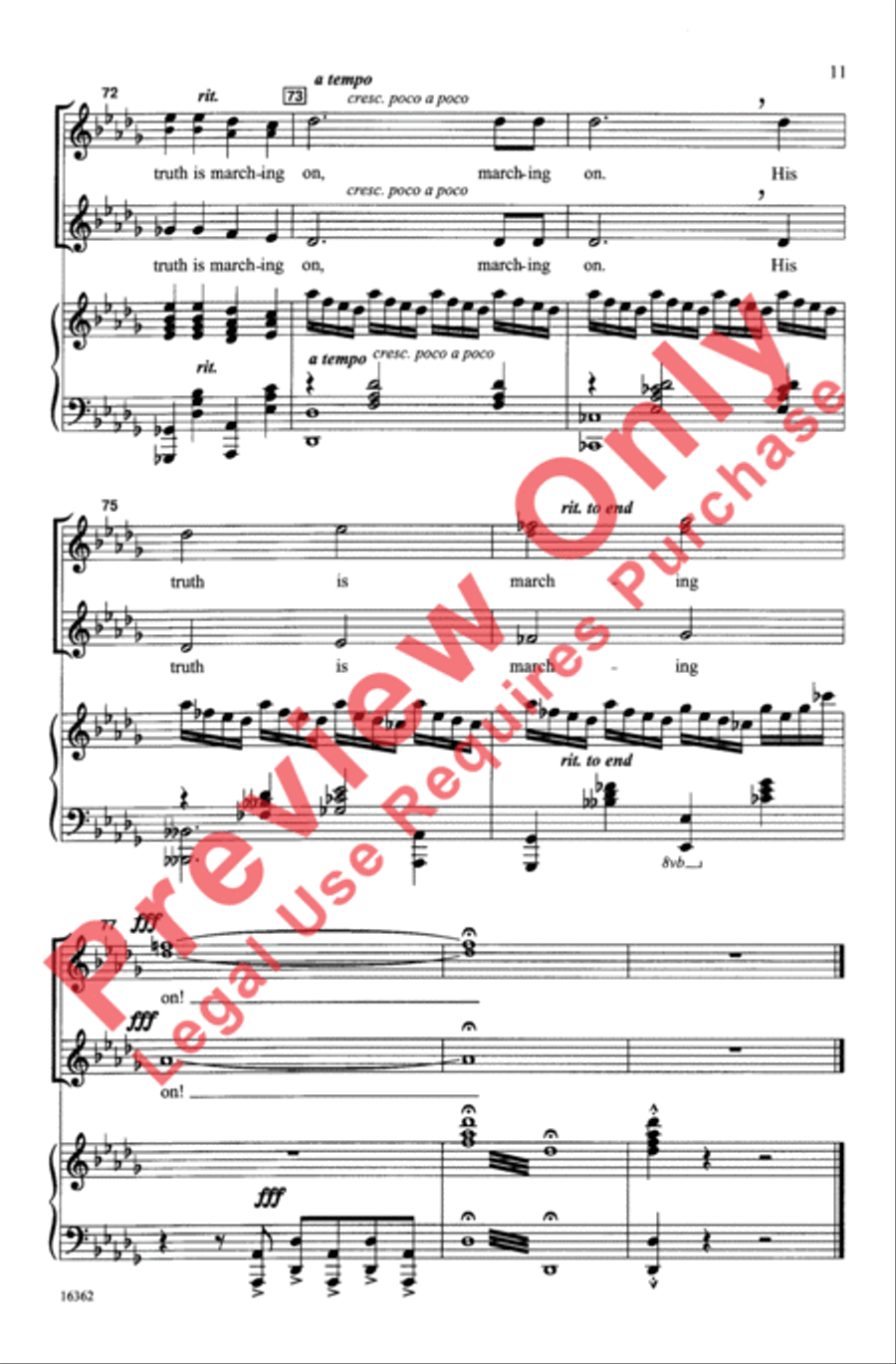 Battle Hymn of the Republic 2-Part scores gallery preview page 11