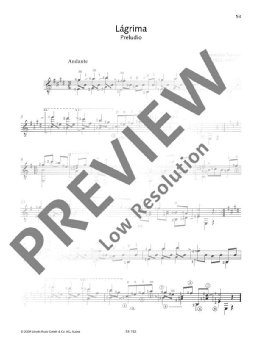 Lágrima Classical Guitar scores gallery preview page 2