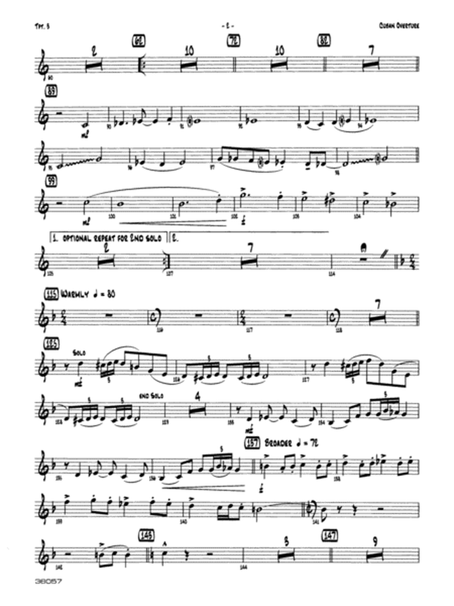 Cuban Overture: 3rd B-flat Trumpet