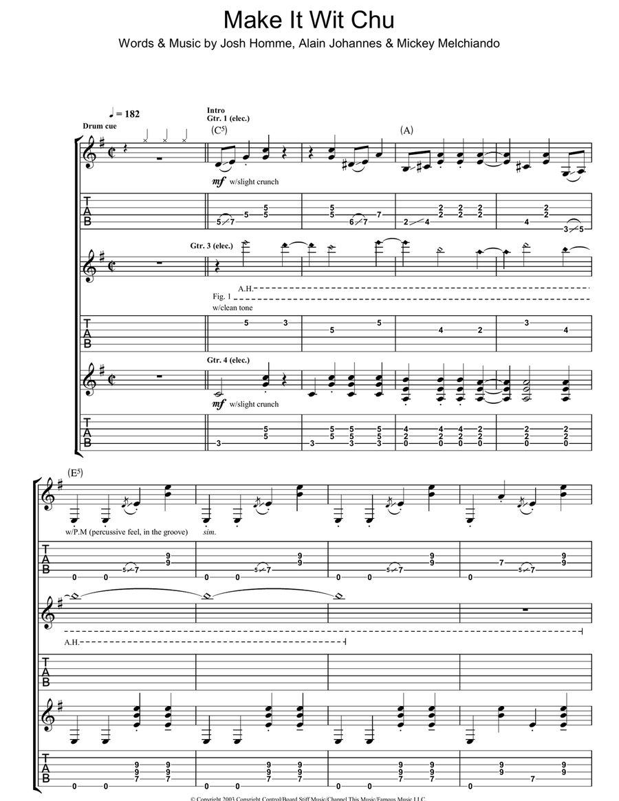 Make It Wit Chu Electric Guitar scores gallery preview page 1