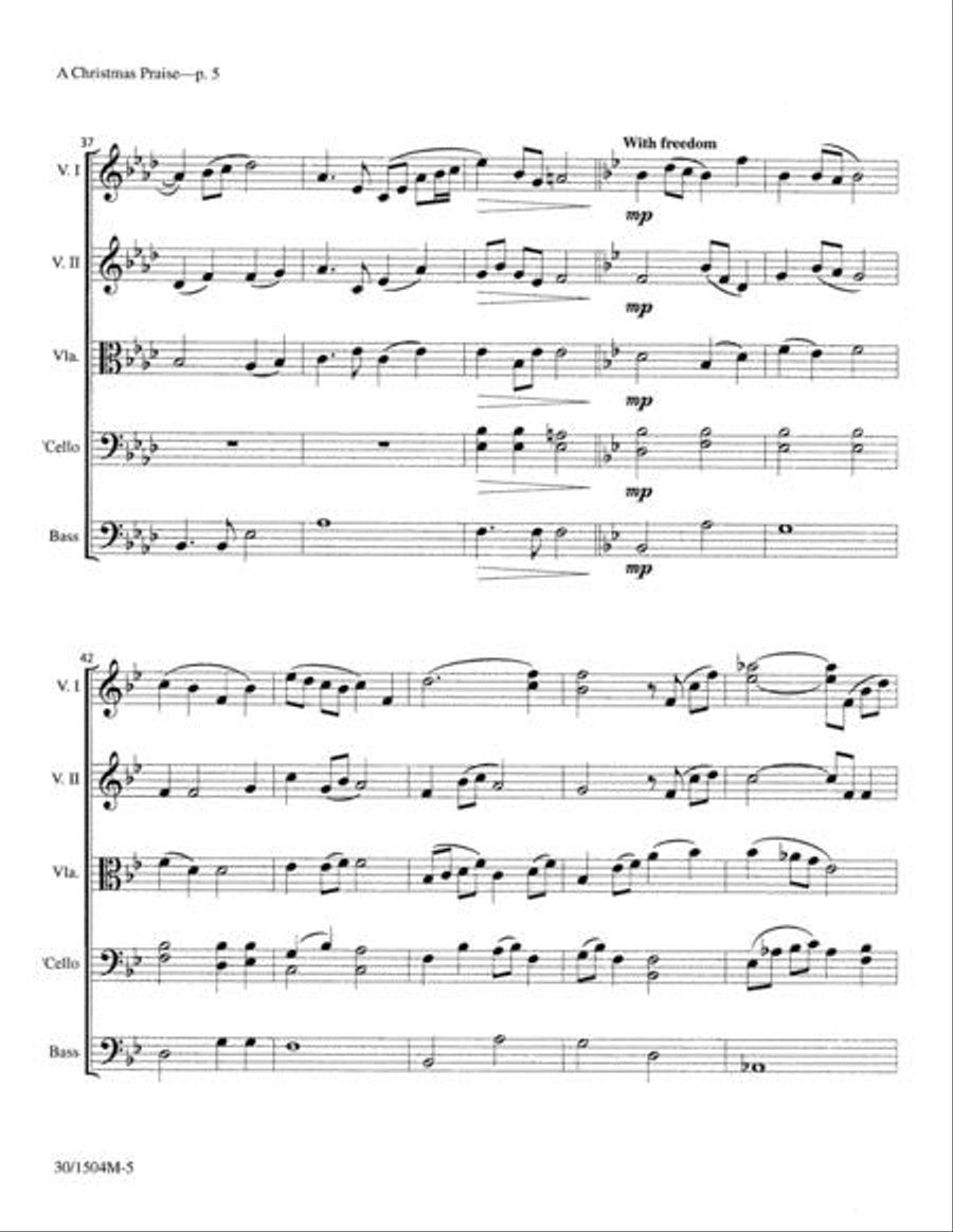 A Christmas Praise - String Score Choir scores gallery preview page 6
