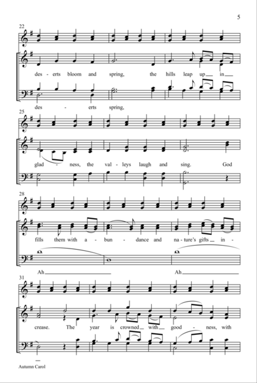 Autumn Carol 4-Part scores gallery preview page 4