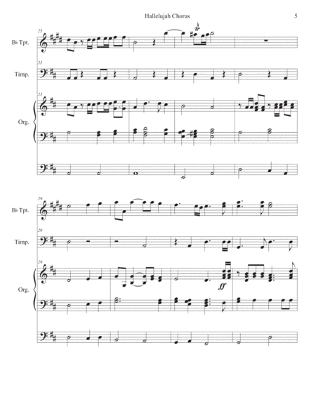 Hallelujah Chorus Handel Organ and Bb Trumpet & Tympani image number null