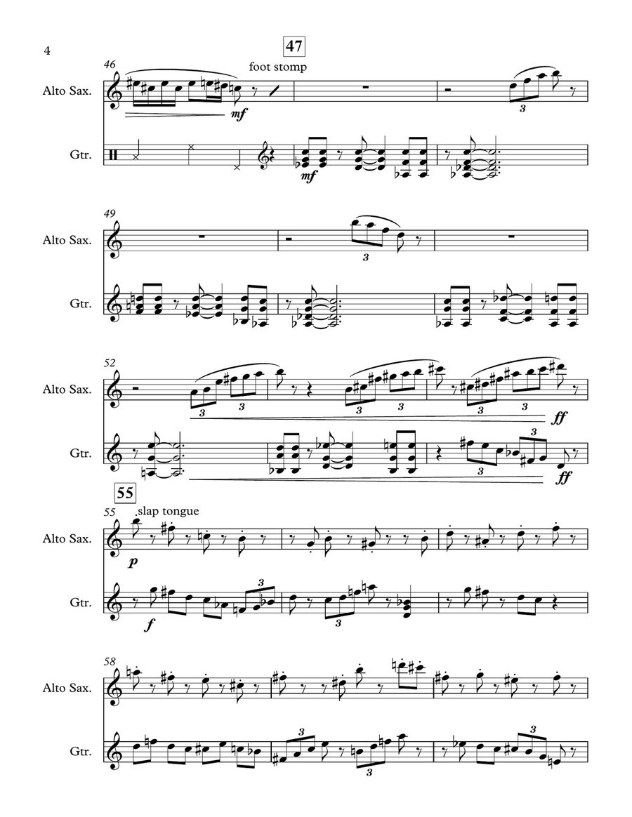 Modern Jazz Suite for Alto Sax and Guitar Alto Saxophone scores gallery preview page 4