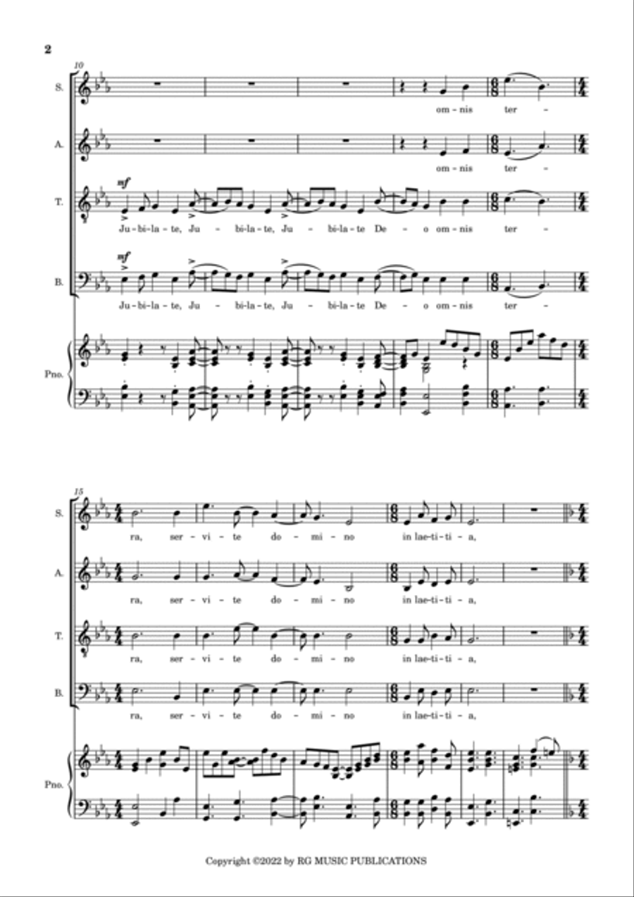 Jubilate Deo 4-Part scores gallery preview page 2