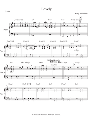 "Lovely" for Jazz Combo- Piano Part