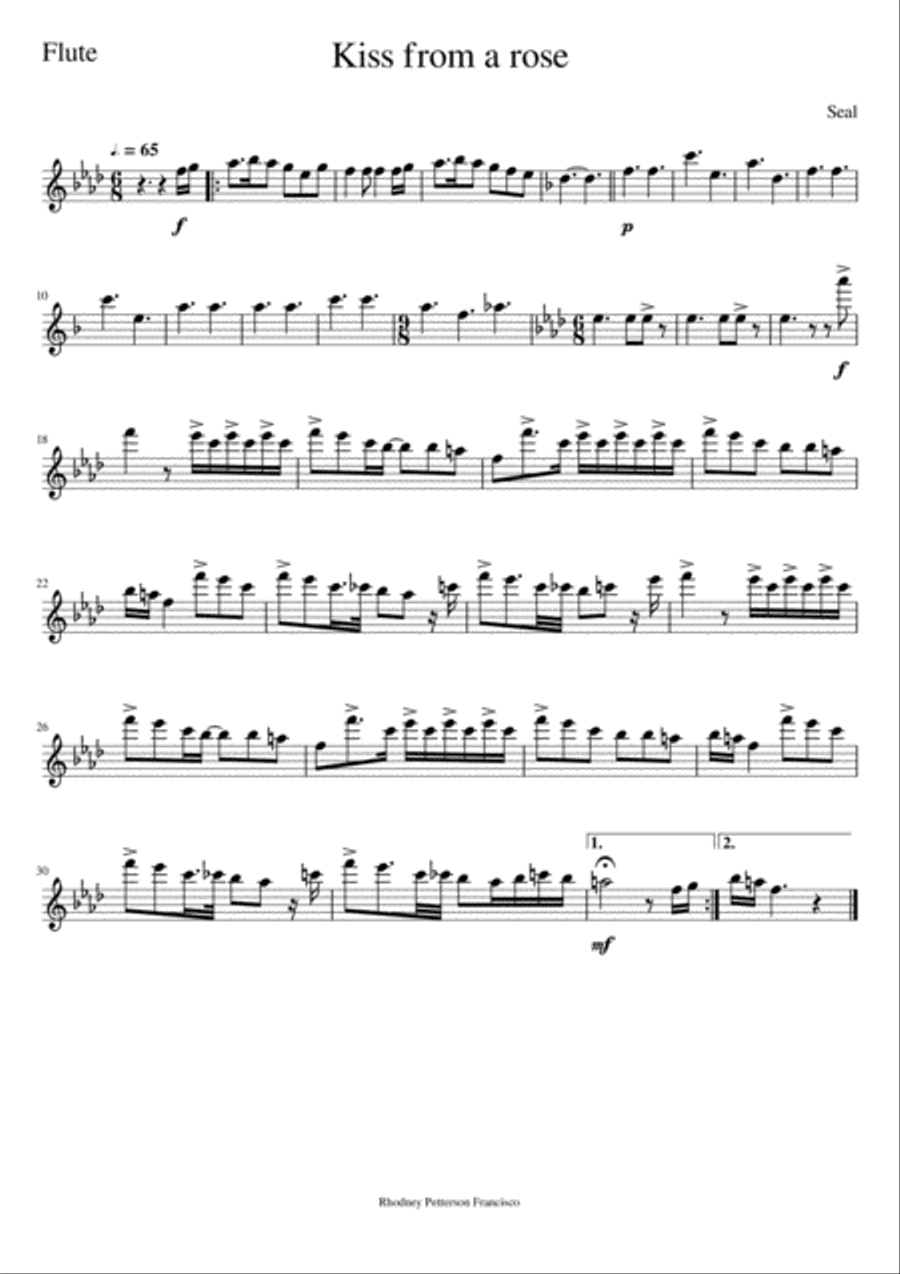 Kiss From A Rose Kiss From A Rose Woodwind Quintet scores gallery preview page 3