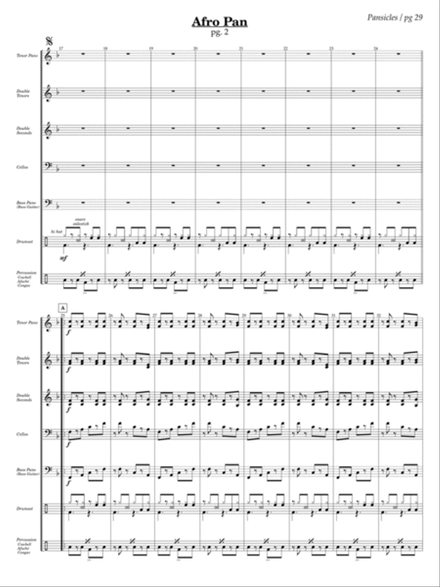 Pansicles - 7 Steel Pan Ensembles for 7 - 9 players Steel Pan scores gallery preview page 15
