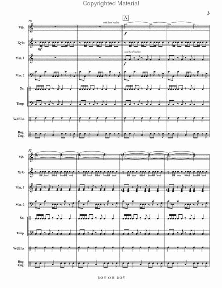 Boy, Oh Boy Percussion Ensemble scores gallery preview page 4