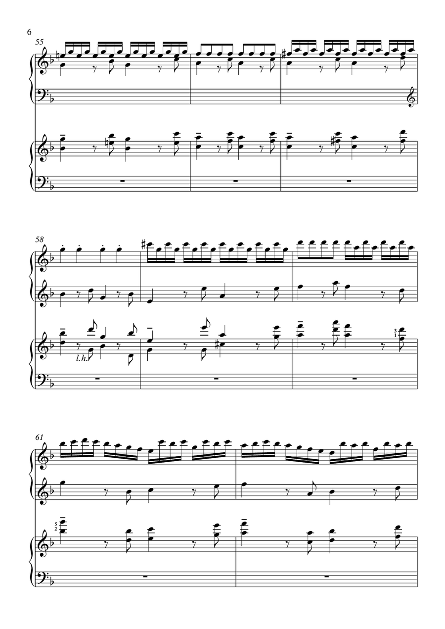 The Cuckoo and the Nightingale (G.F. Handel) - Organ-piano duet Organ Accompaniment scores gallery preview page 6