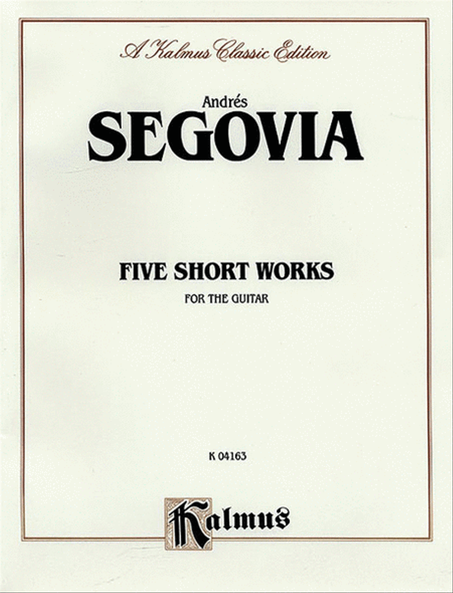 Five Short Works for the Guitar Classical Guitar scores gallery preview page 1