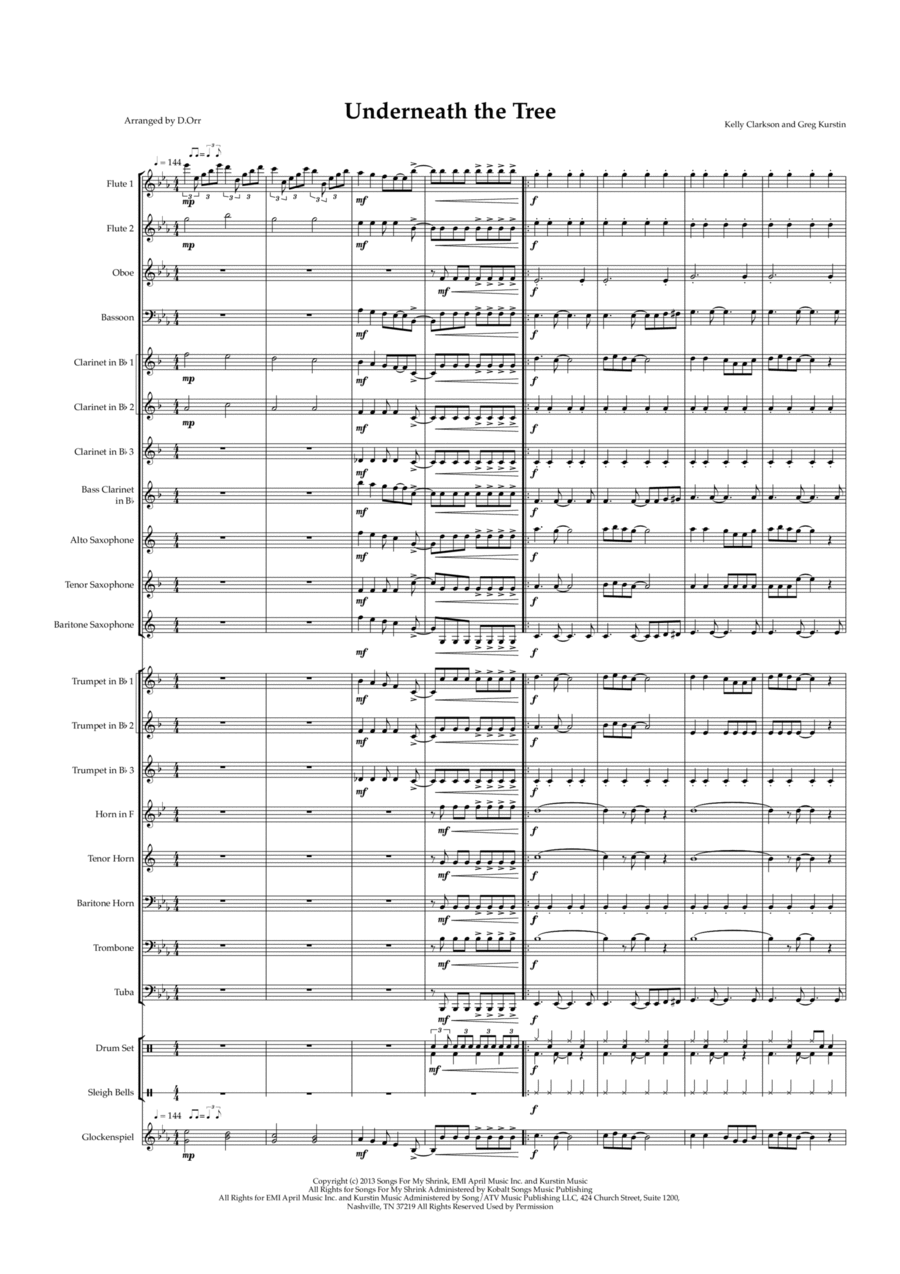 Underneath The Tree Concert Band scores gallery preview page 1