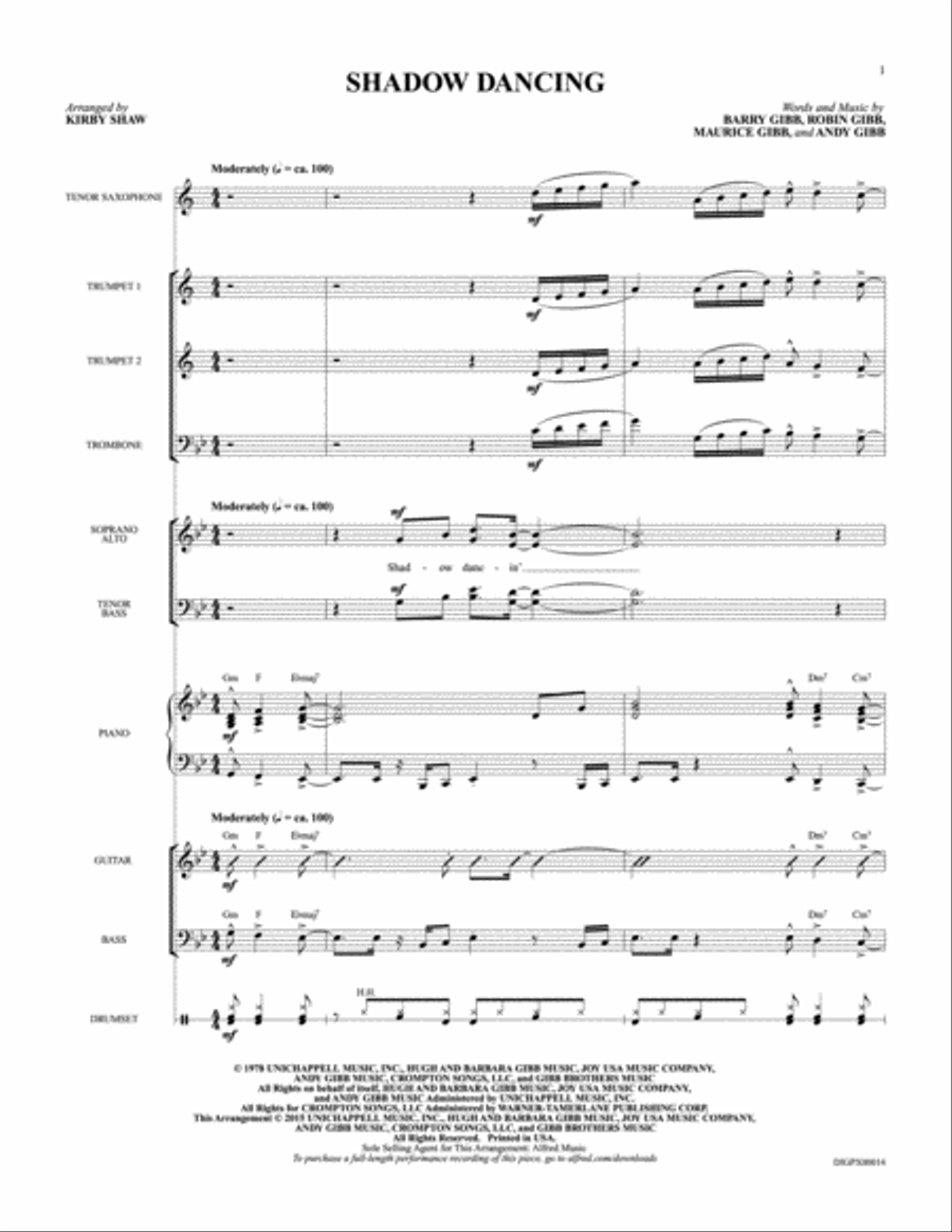 Shadow Dancing: Score Shadow Dancing: Score Score scores gallery preview page 1