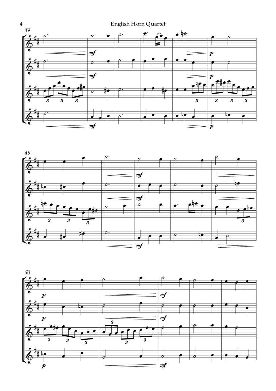 Bach Jesu, joy of man's desiring for English Horn Quartet Small Ensemble scores gallery preview page 5