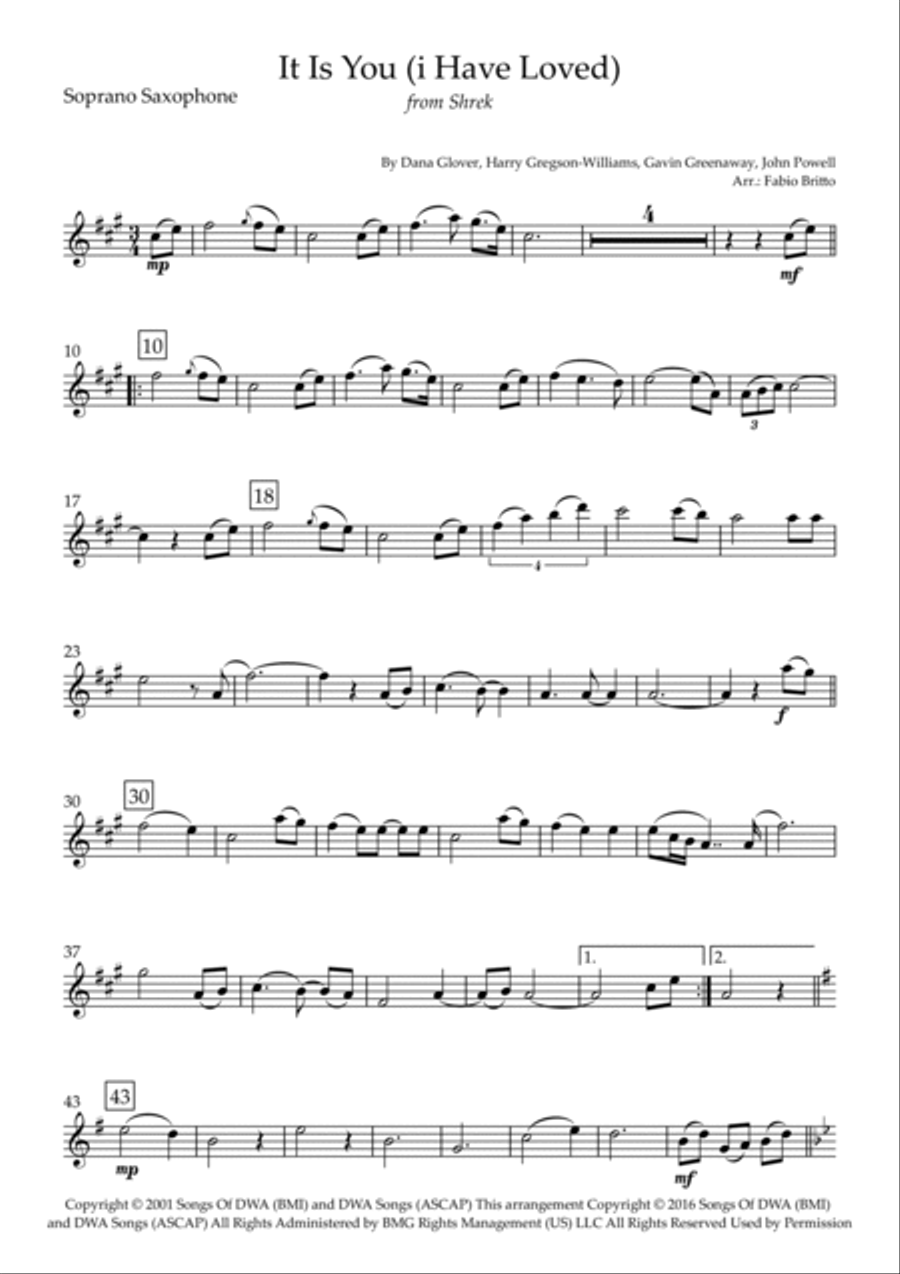 It Is You (i Have Loved) Saxophone Quartet scores gallery preview page 4