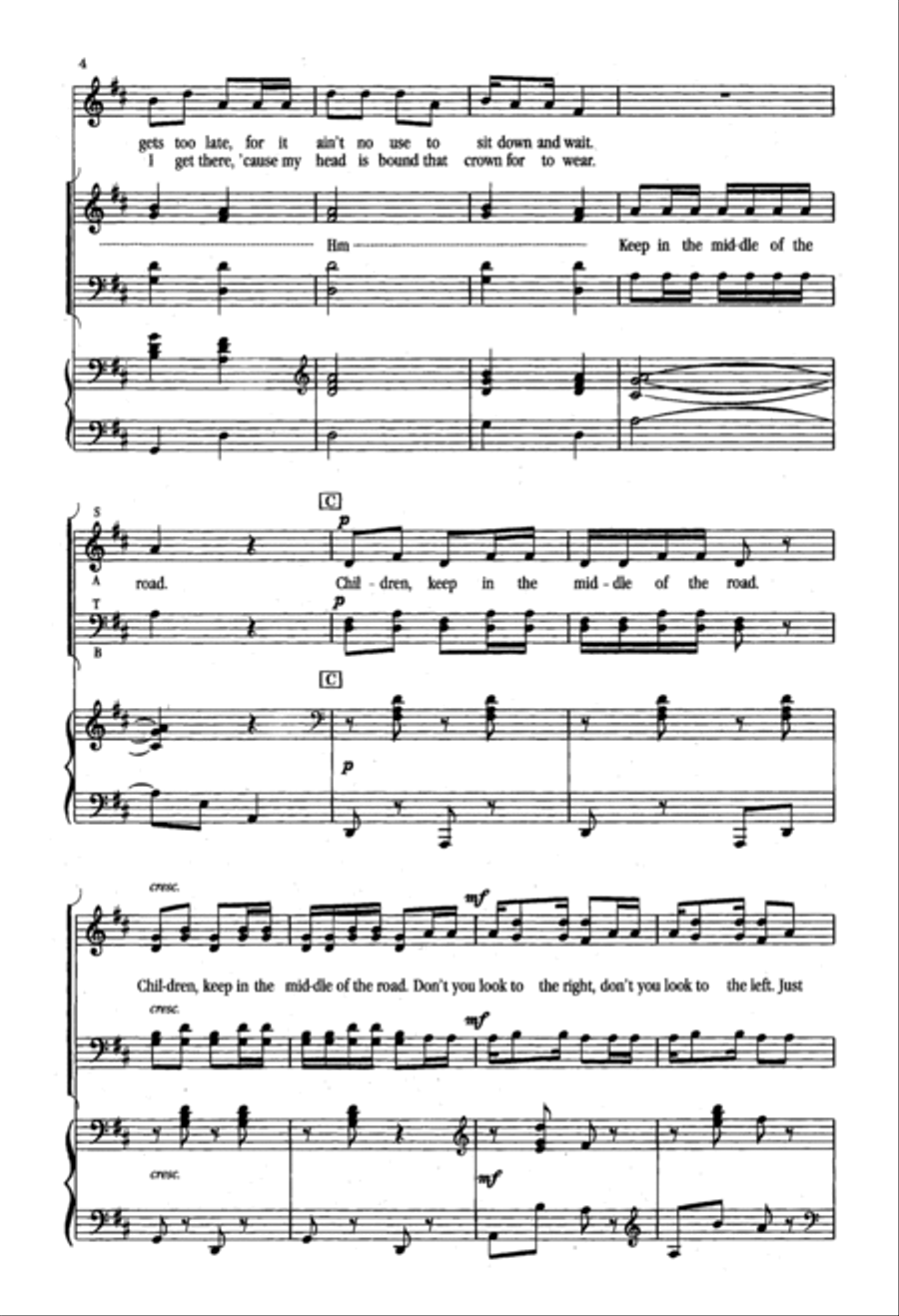 Keep In The Middle Of The Road 4-Part scores gallery preview page 3