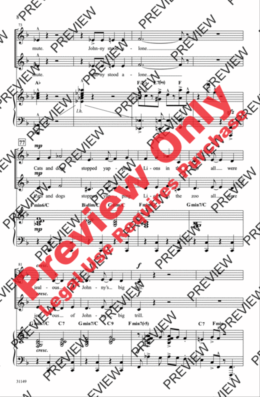 Johnny One Note 2-Part scores gallery preview page 8