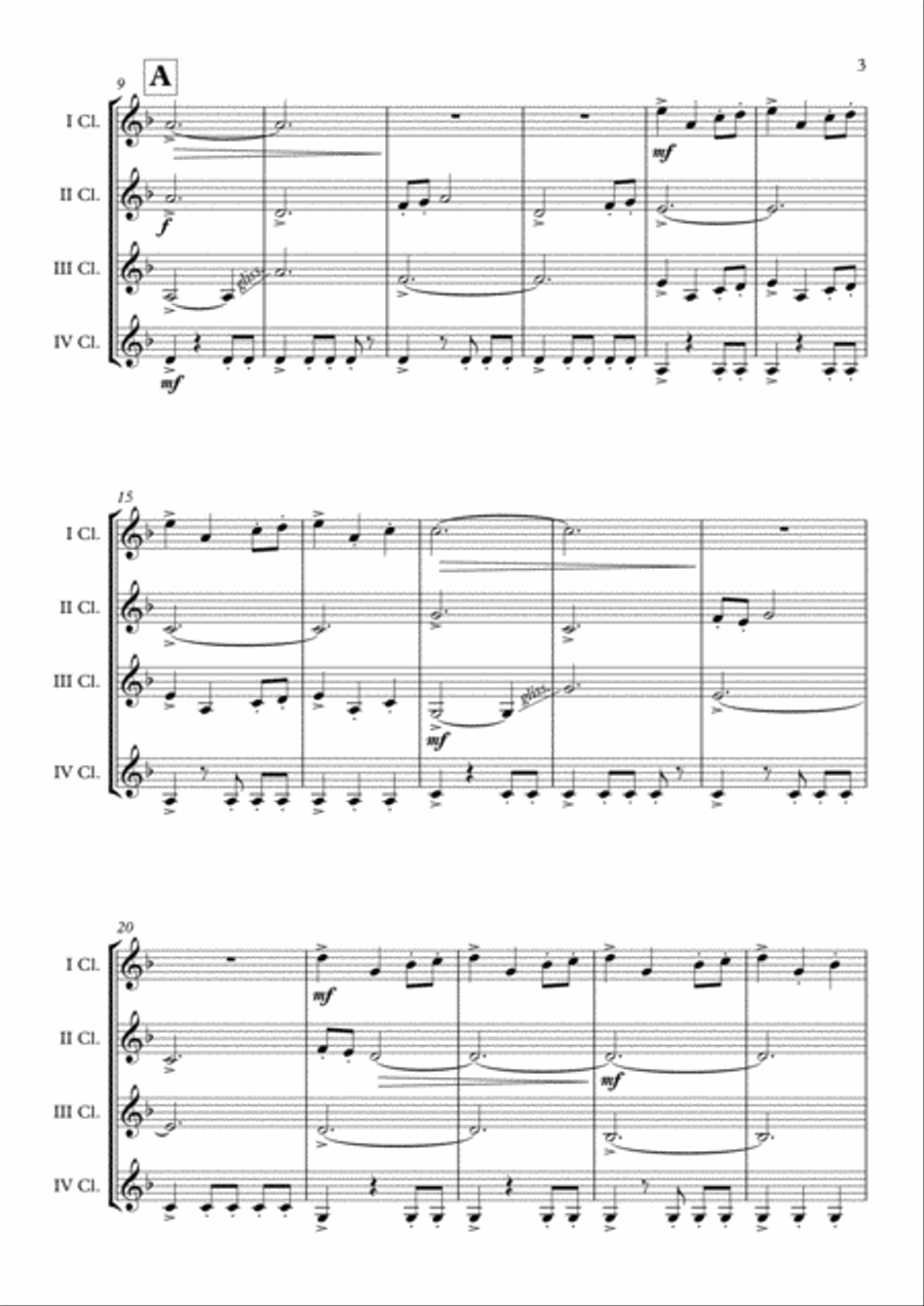 Game Of Thrones Clarinet Quartet scores gallery preview page 4