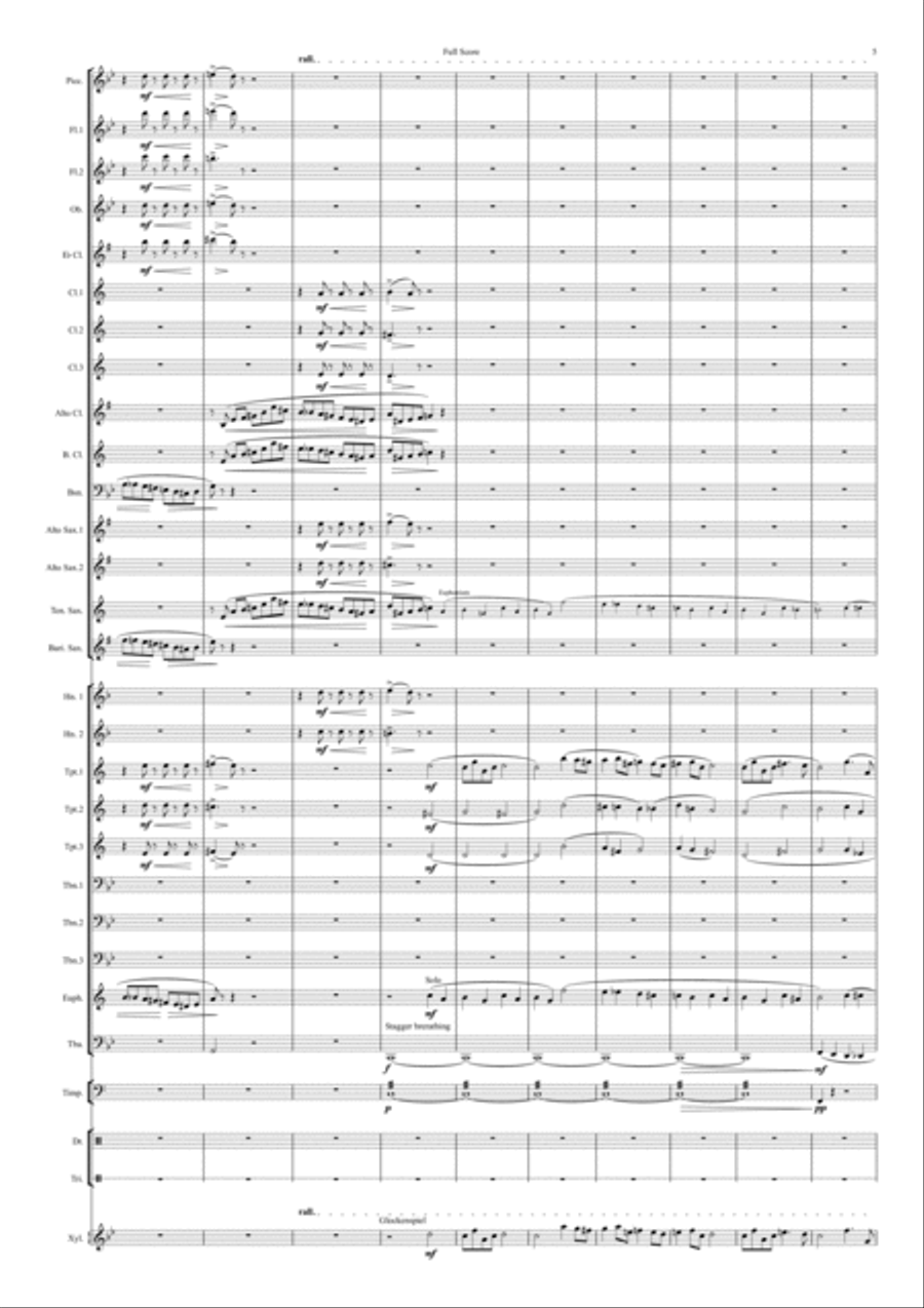 Sortie 1 (Organ solo transcribed for Symphonic Concert Band) Concert Band scores gallery preview page 5