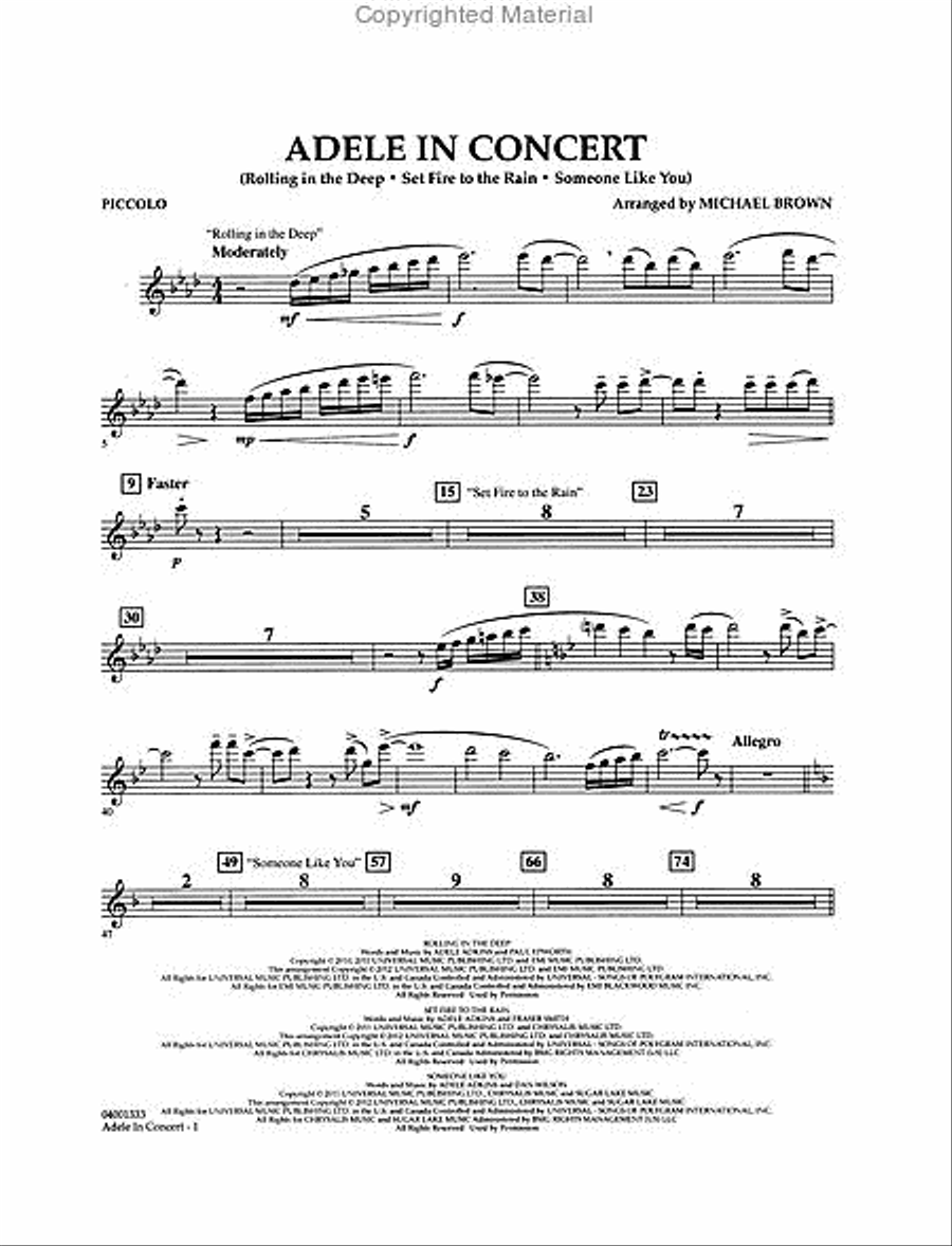 Adele in Concert Concert Band scores gallery preview page 5