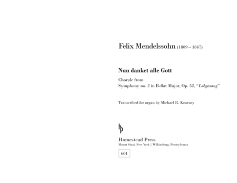 Nun danket alle Gott, from Symphony no. 2, op. 52 (organ transcription) Organ Solo scores gallery preview page 1