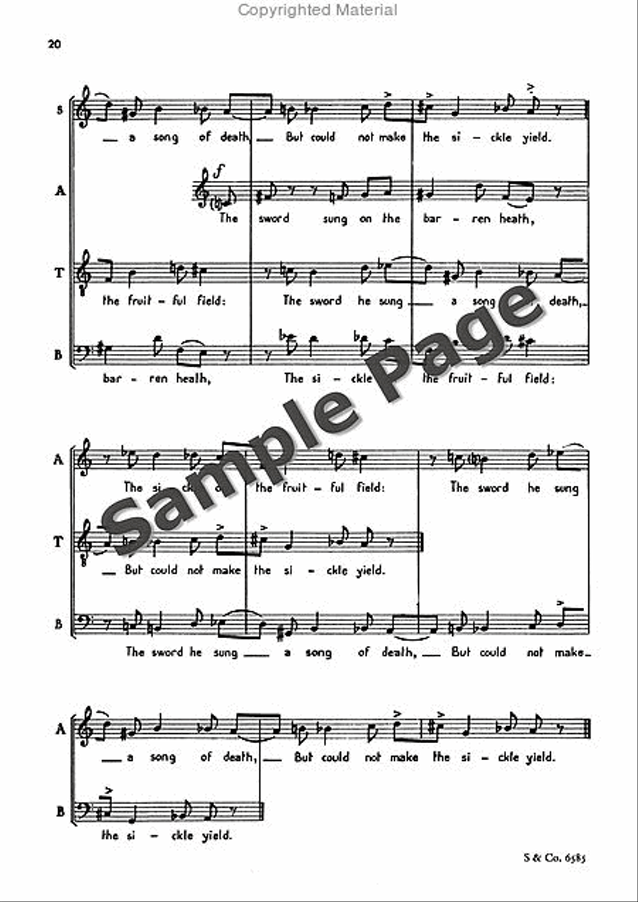 Poems 5 & An Epigram Of Wm. Blake 4-Part scores gallery preview page 21