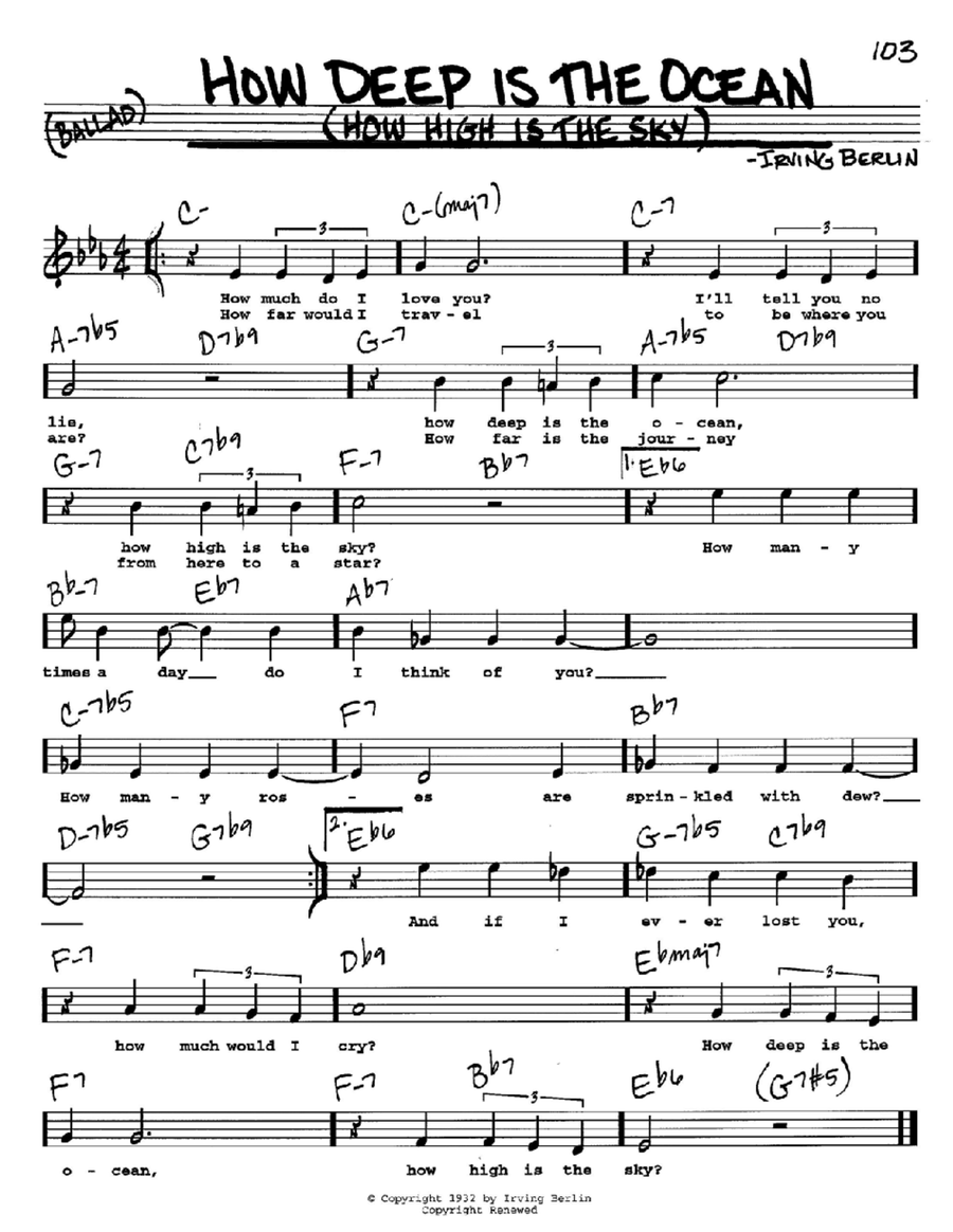 How Deep Is The Ocean (How High Is The Sky) Voice scores gallery preview page 1