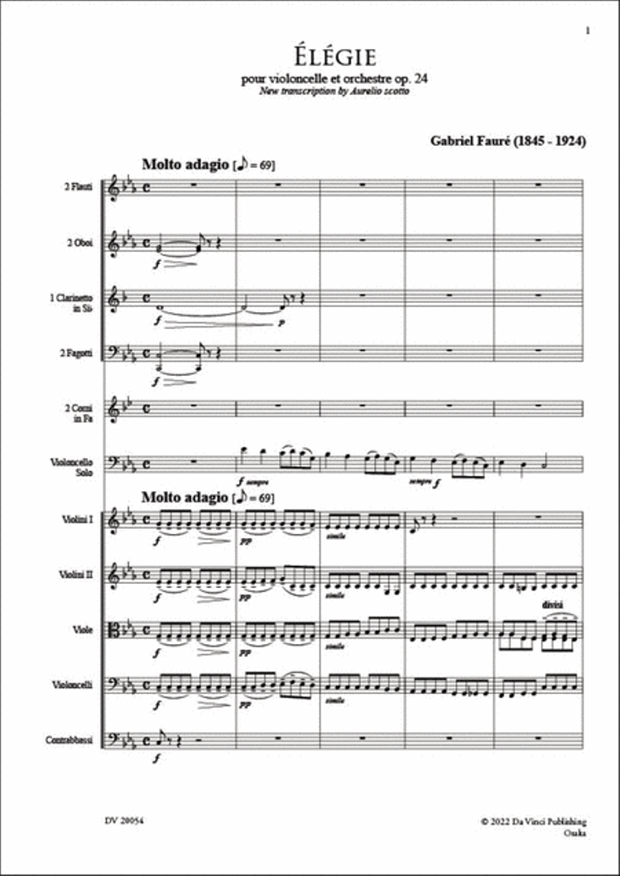 Elegie op. 24, for Cello and Orchestra Orchestra scores gallery preview page 2