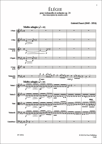 Elegie op. 24, for Cello and Orchestra