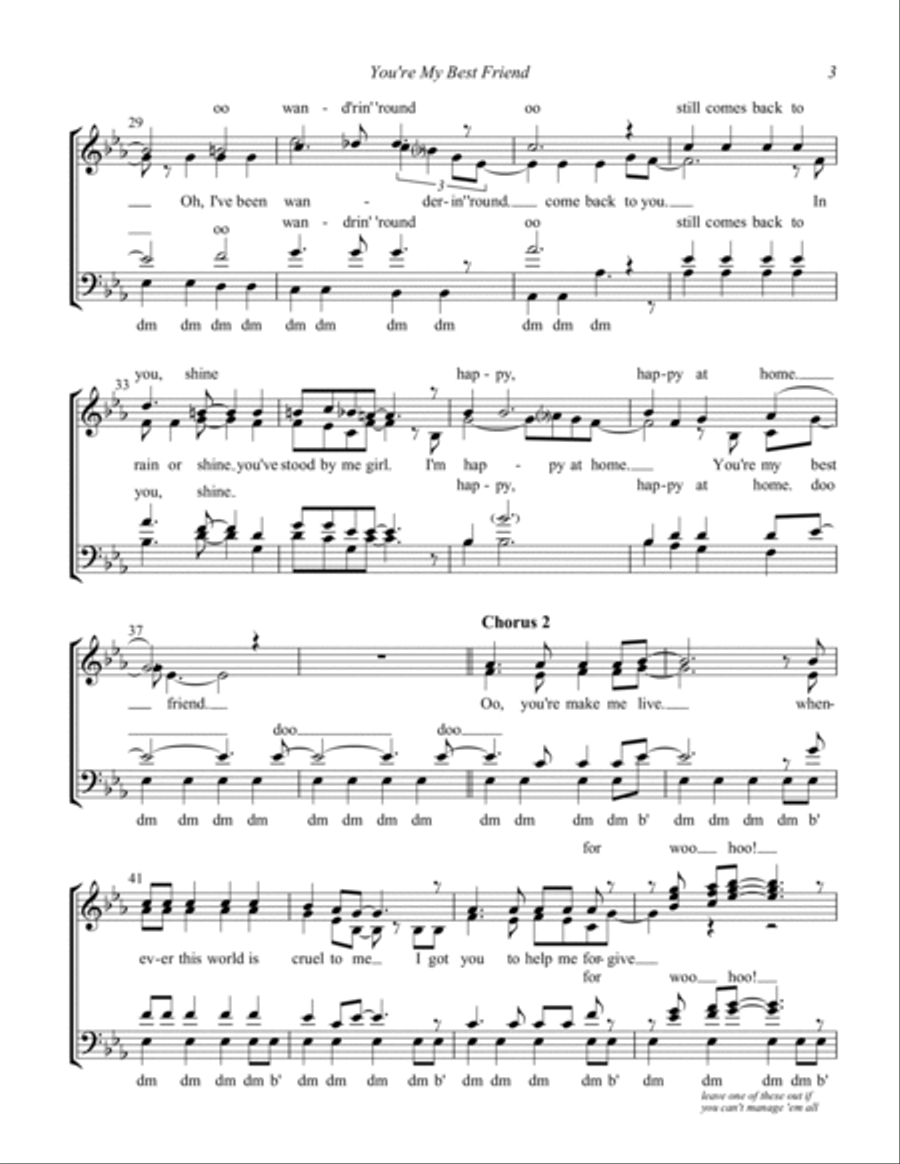 You're My Best Friend 4-Part scores gallery preview page 3