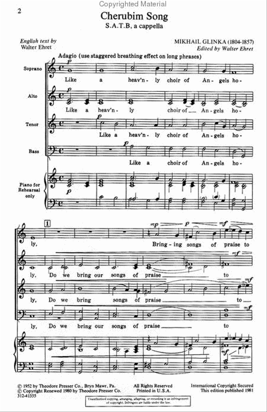 Cherubim Song 4-Part scores gallery preview page 2