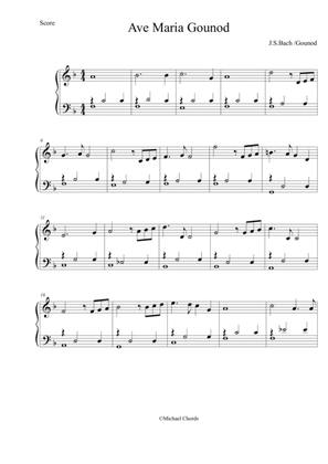 Ave Maria Gounoud (easy piano)