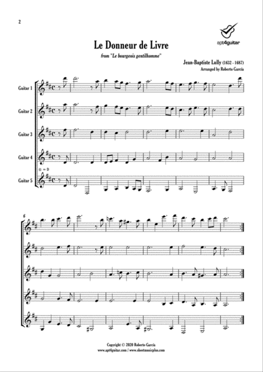 Le Donneur de Livre Guitar Ensemble scores gallery preview page 2