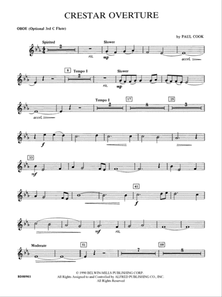 Crestar Overture: Oboe Concert Band scores gallery preview page 1