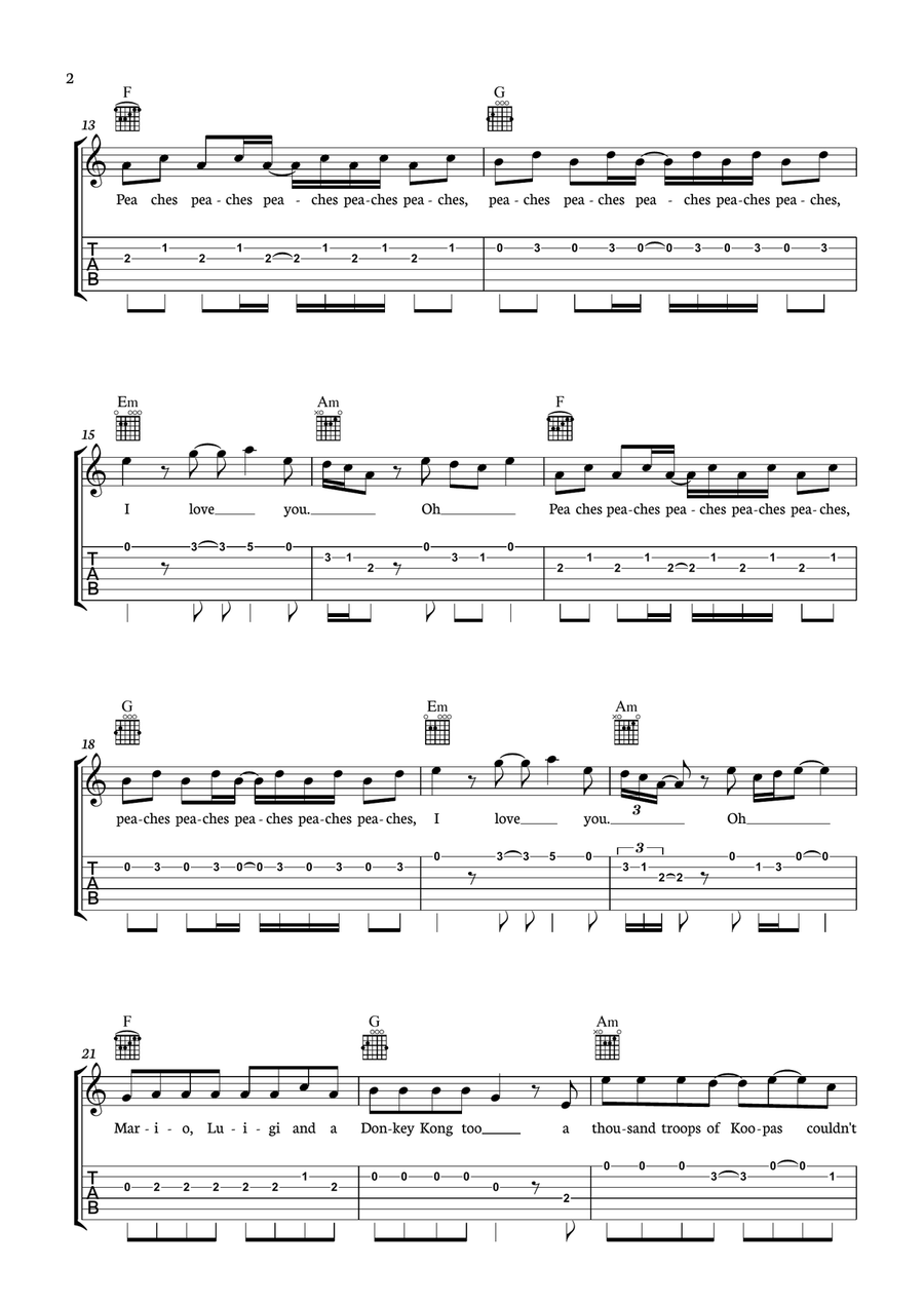 Peaches Acoustic Guitar scores gallery preview page 2