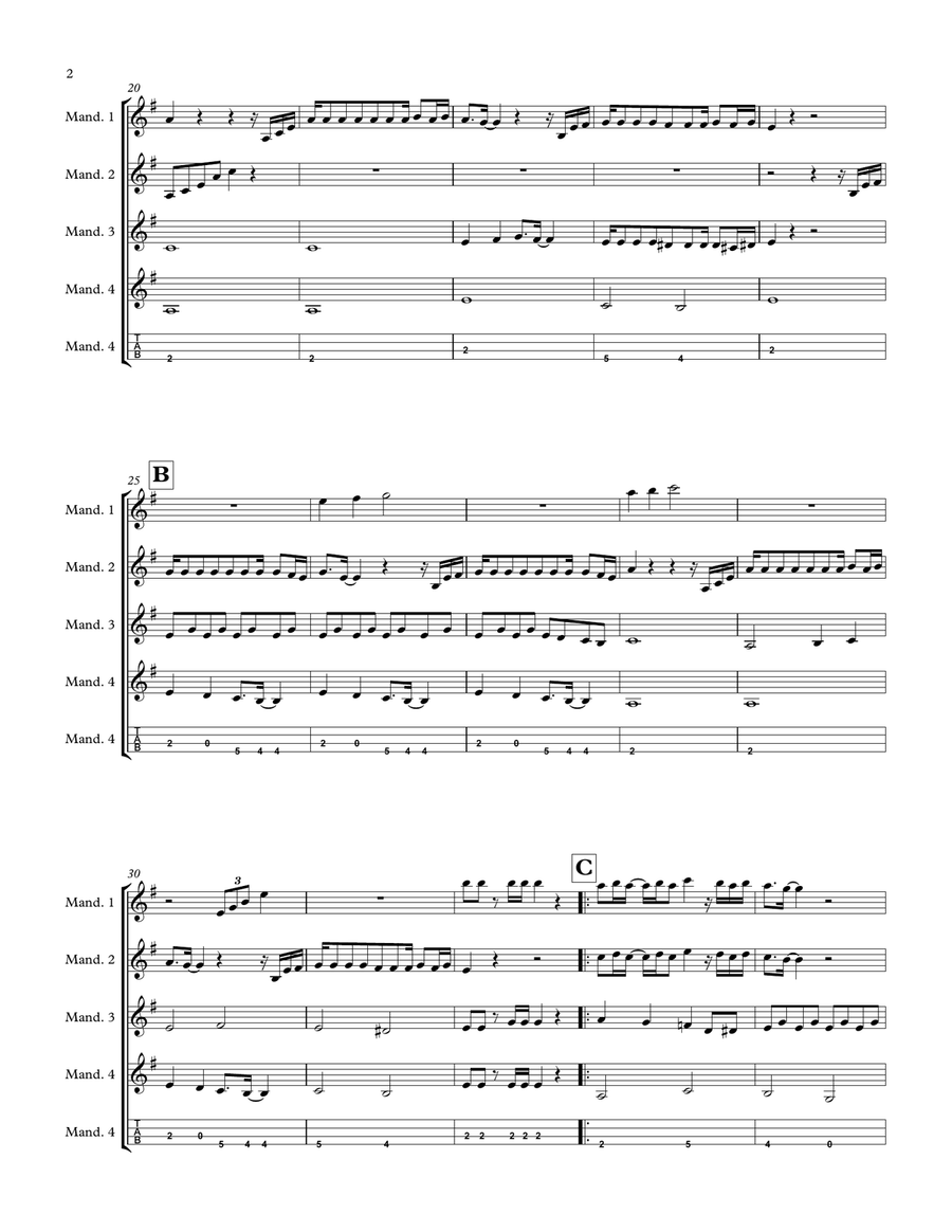 Moliendo Café para Orquesta infantil de Mandolinas Small Ensemble scores gallery preview page 2