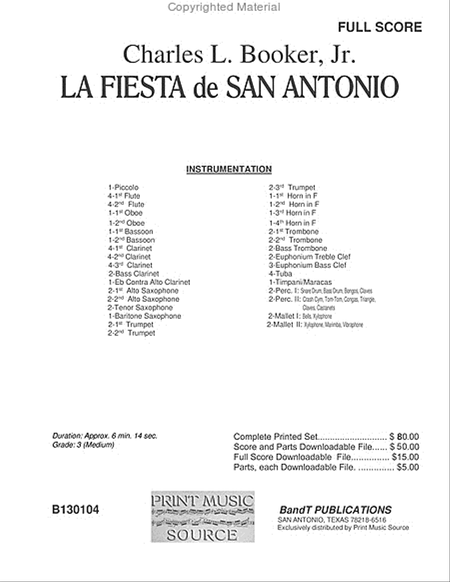 La Fiesta de San Antonio La Fiesta de San Antonio Concert Band scores gallery preview page 2