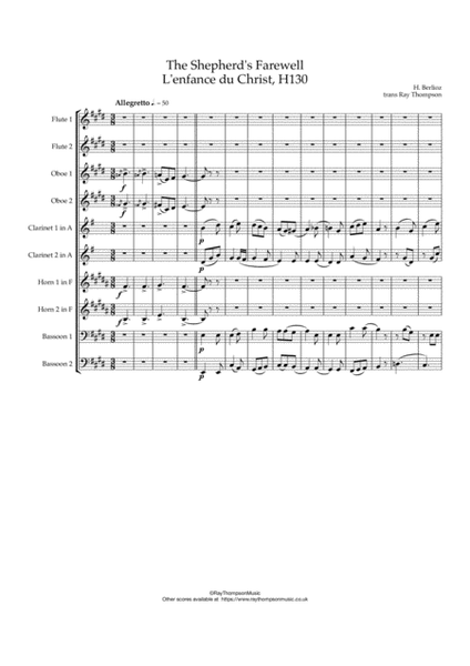 Berlioz: The Shepherd's Farewell (L'enfance du Christ, H130) - symphonic wind image number null