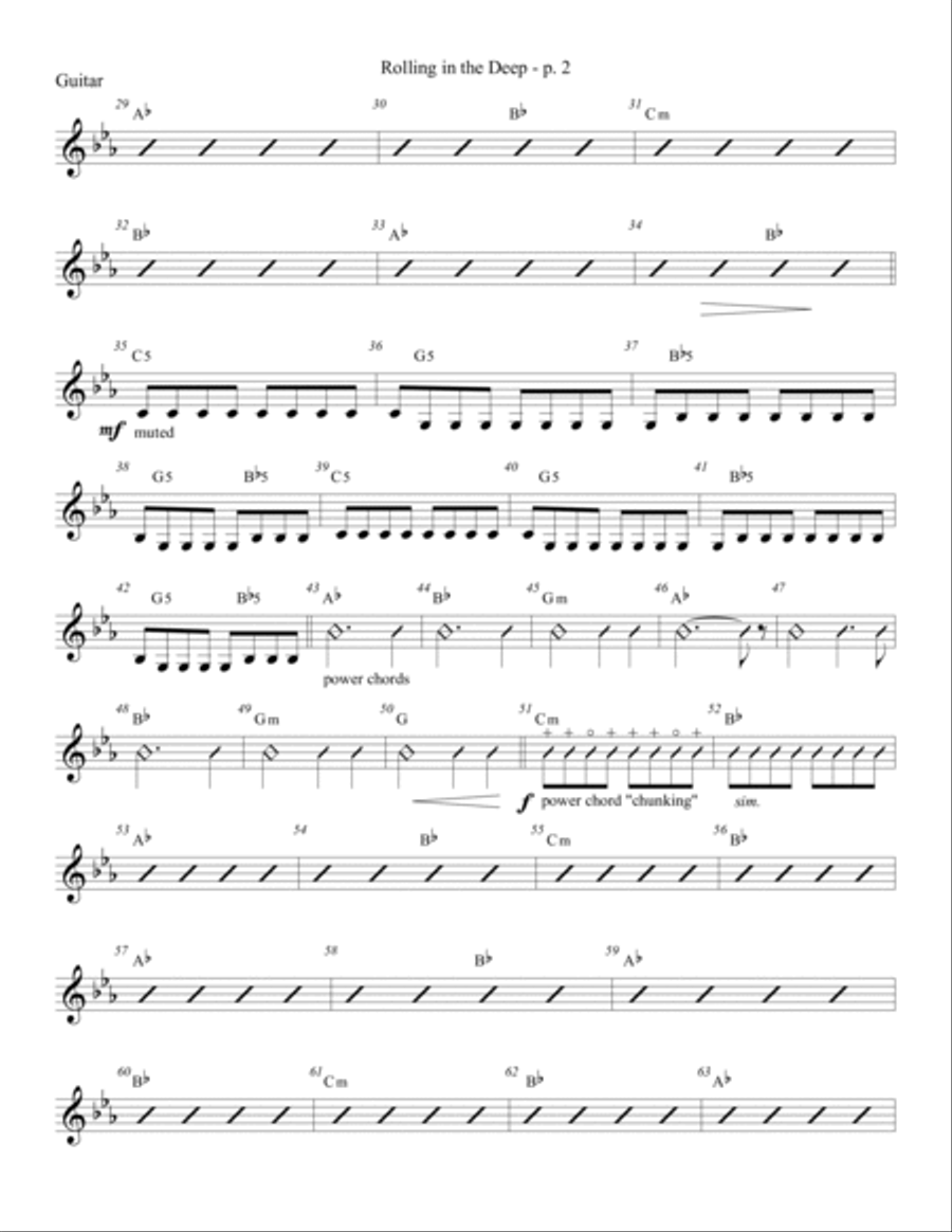 Rolling in the Deep Handbell Choir scores gallery preview page 3